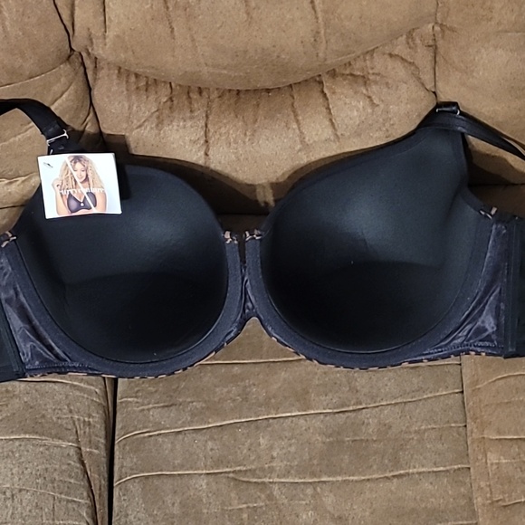 Curvy Couture 40D Leopard Tulip Smooth T-shirt Bra - Picture 6 of 9